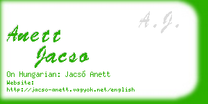 anett jacso business card